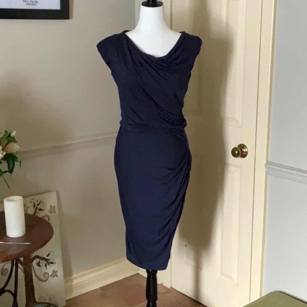 Navy dress - jersey material